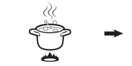 Casserole d'eau sur le brûleur
