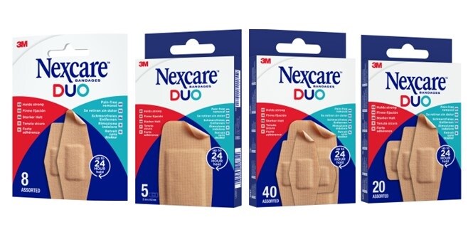  Packshots des pansements Nexcare™ DUO
